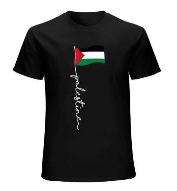 Premium Palestine flag T-shirt black